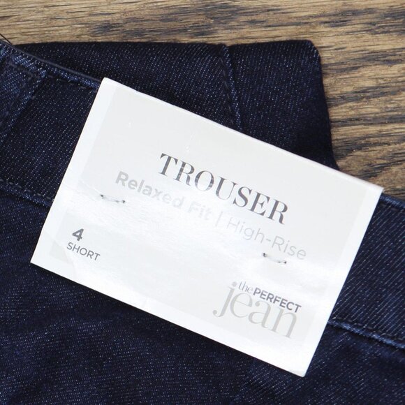 NWT Christopher and Banks Fit High Rise Denim Trousers 9300 4 Short Dark Blue - Picture 3 of 6